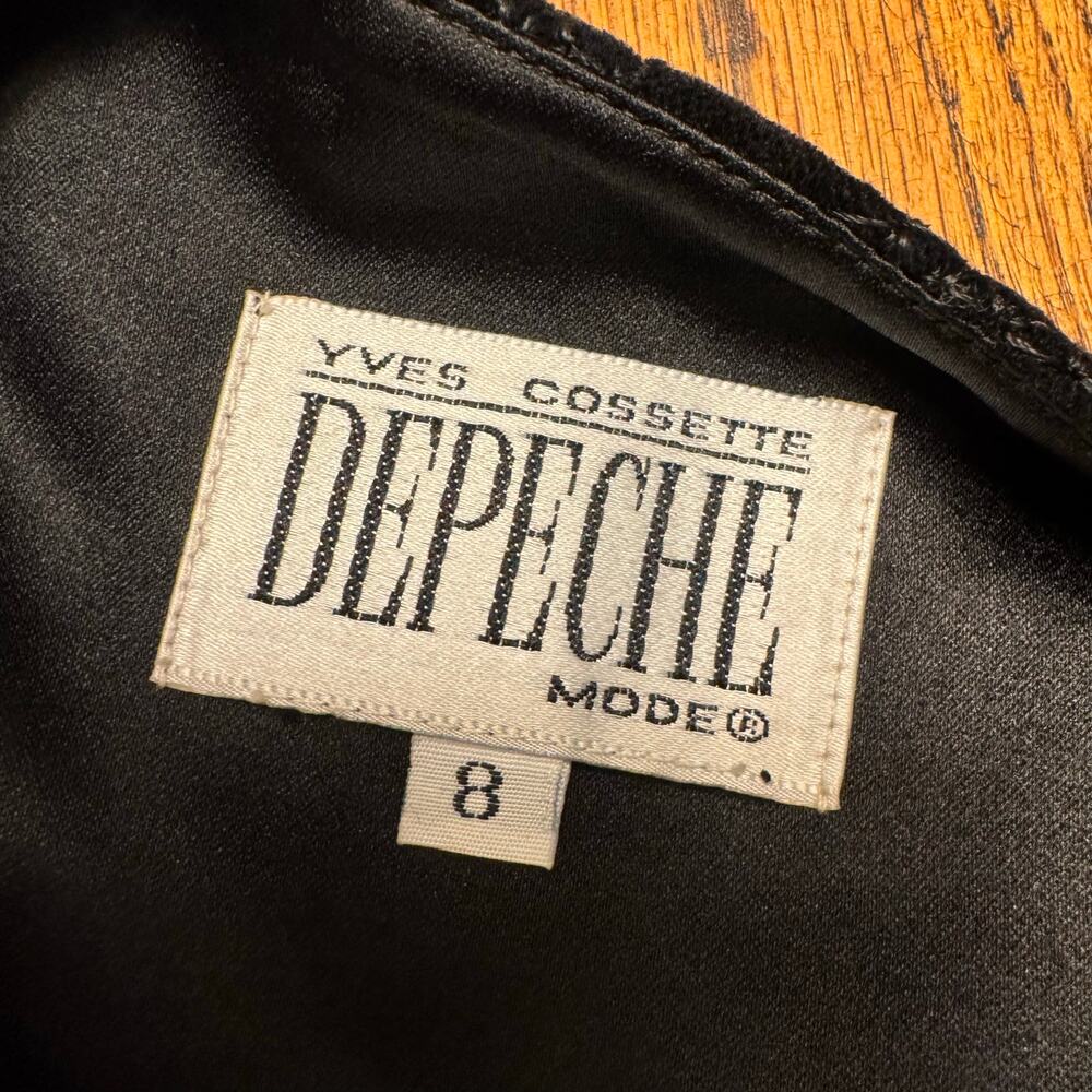 Vintage Yves Cossette Depeche Mode Black Velvet Blazer Jacket Women’s Size 8 - Picture 3 of 10